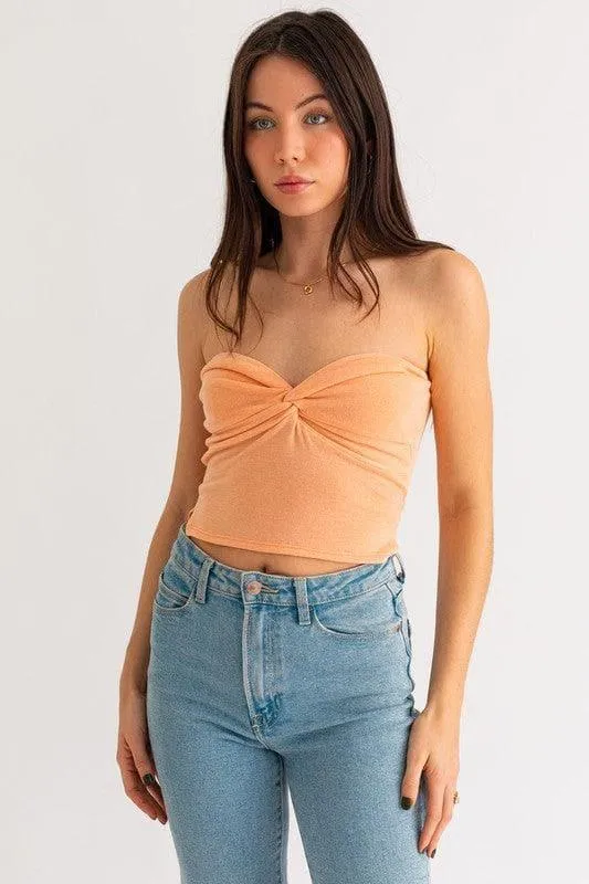 LE LIS Twist Tube Crop Top, Multiple Colors
