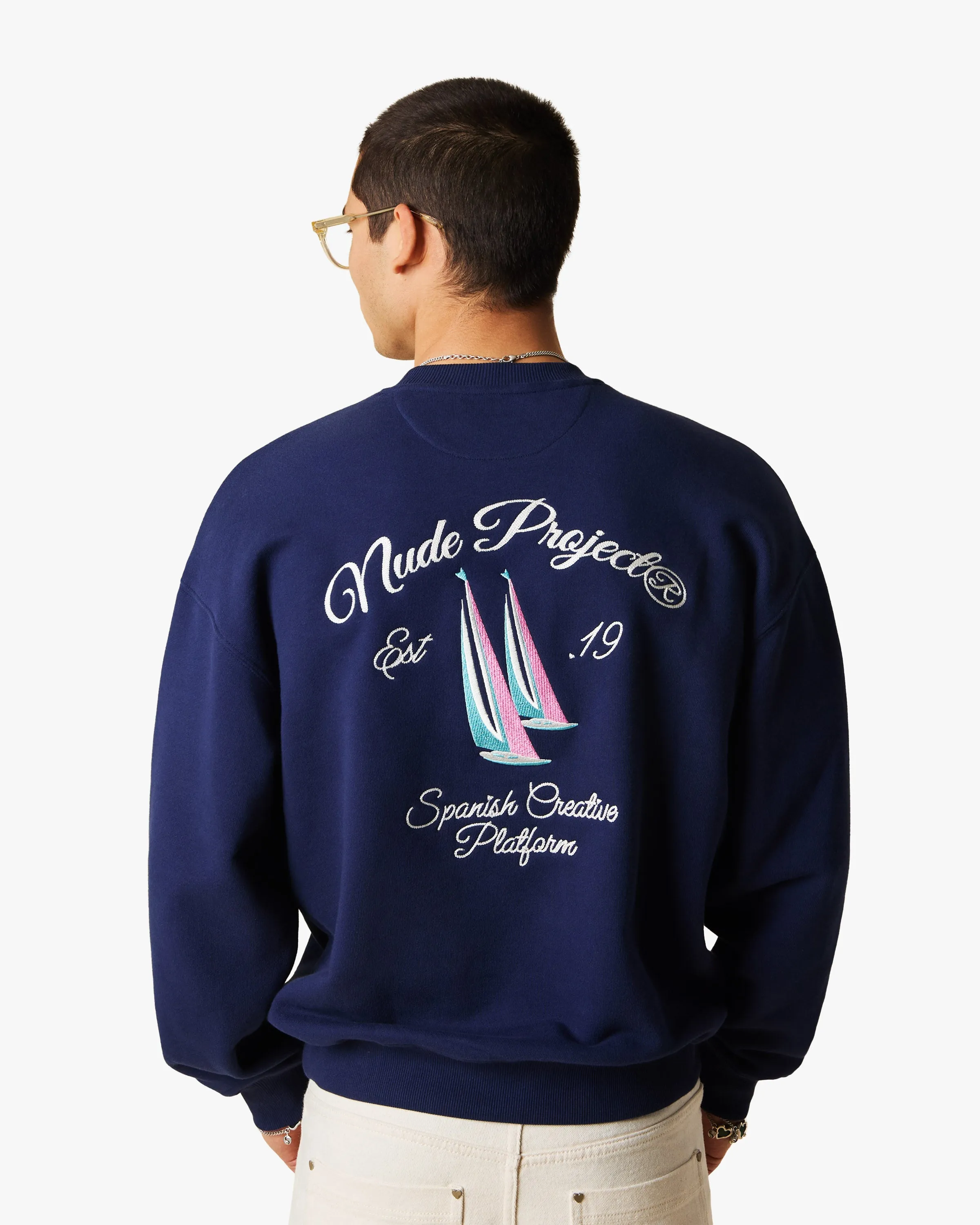 LIL BOAT CREWNECK NAVY