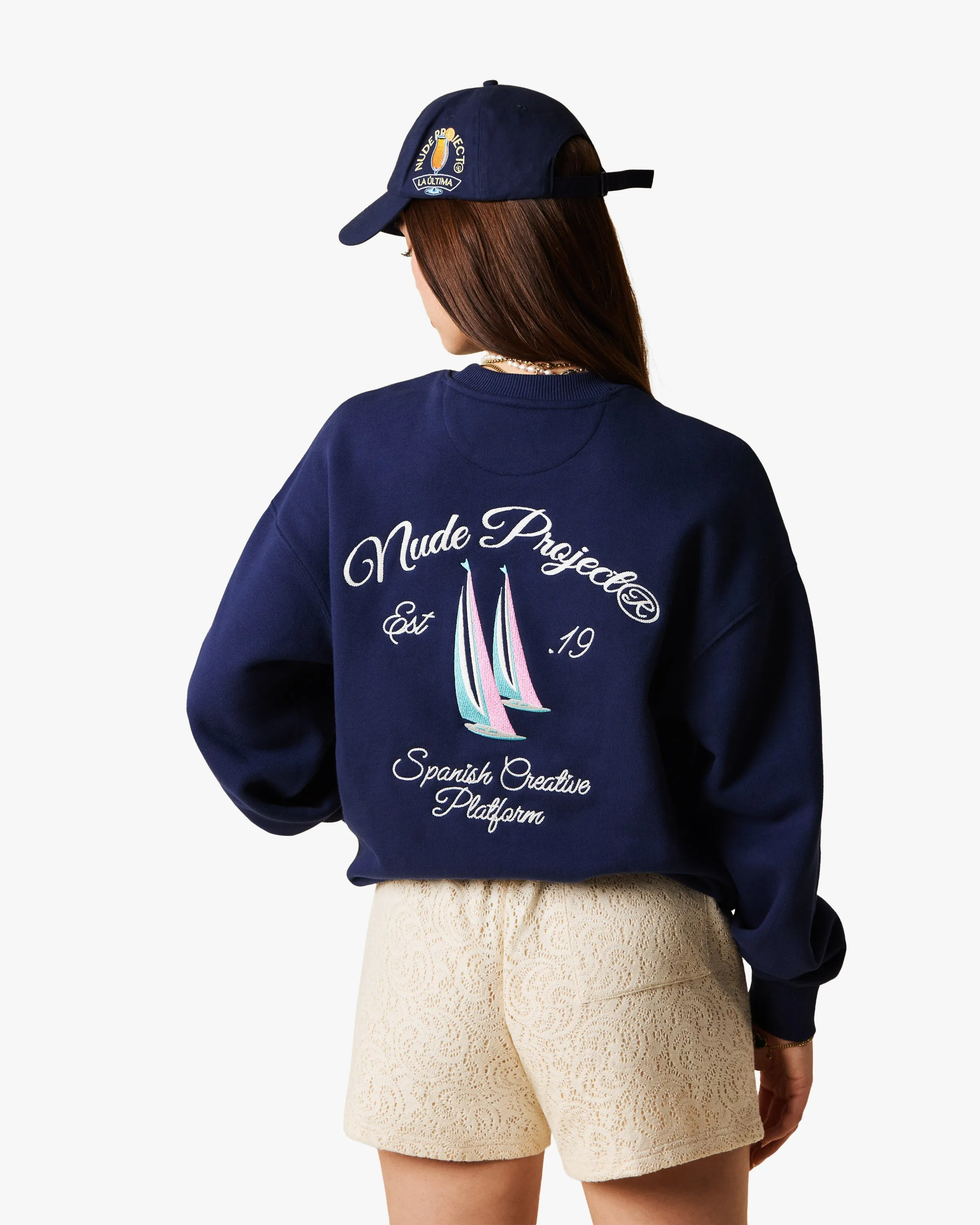 LIL BOAT CREWNECK NAVY