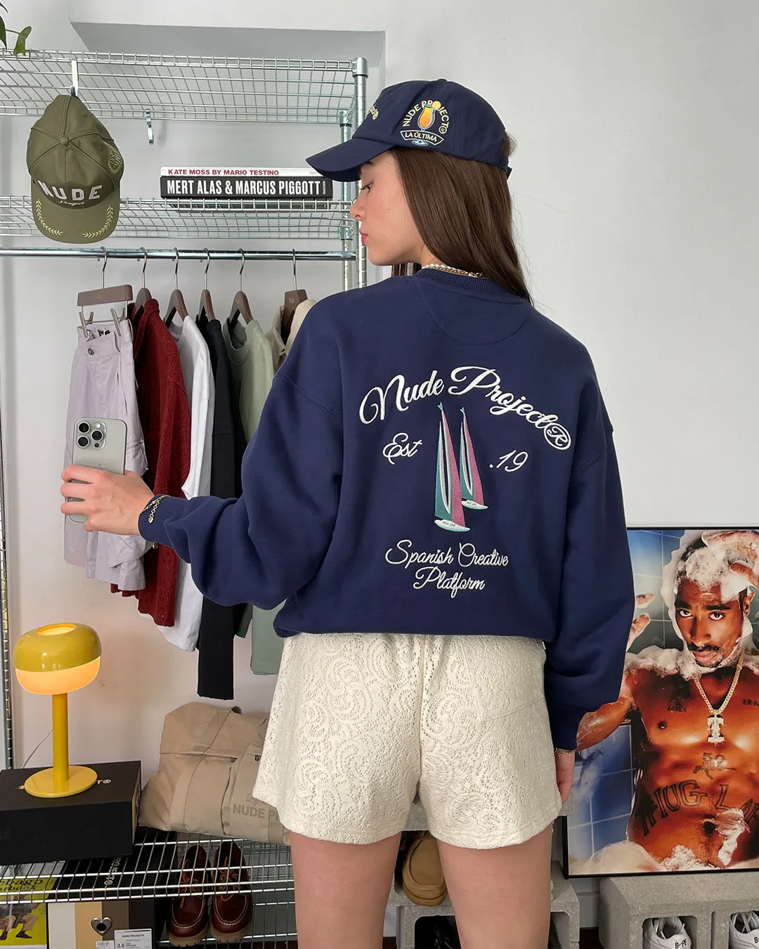 LIL BOAT CREWNECK NAVY