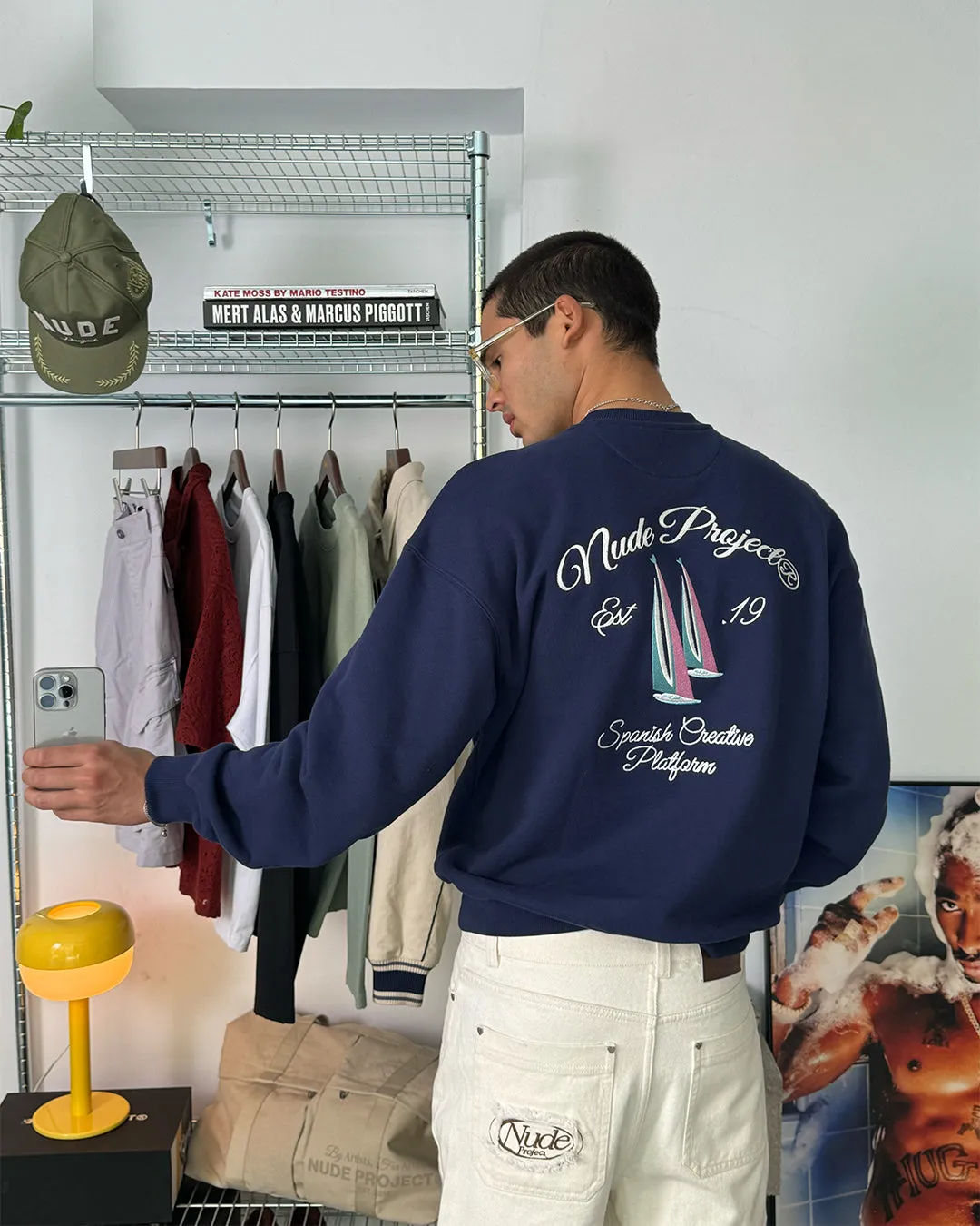 LIL BOAT CREWNECK NAVY