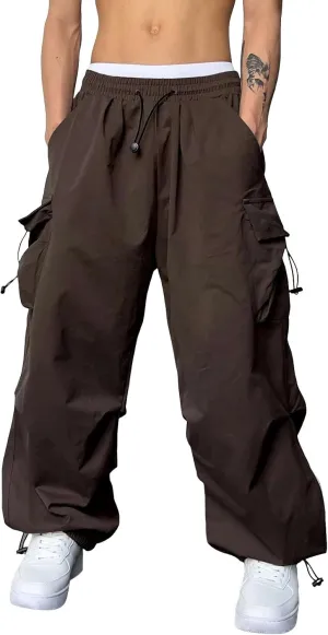 Men's Lightweight Jogging Pant Pockets Cargo Work Joggers Loose Sports Casual Sweatpant Open Hem Pant