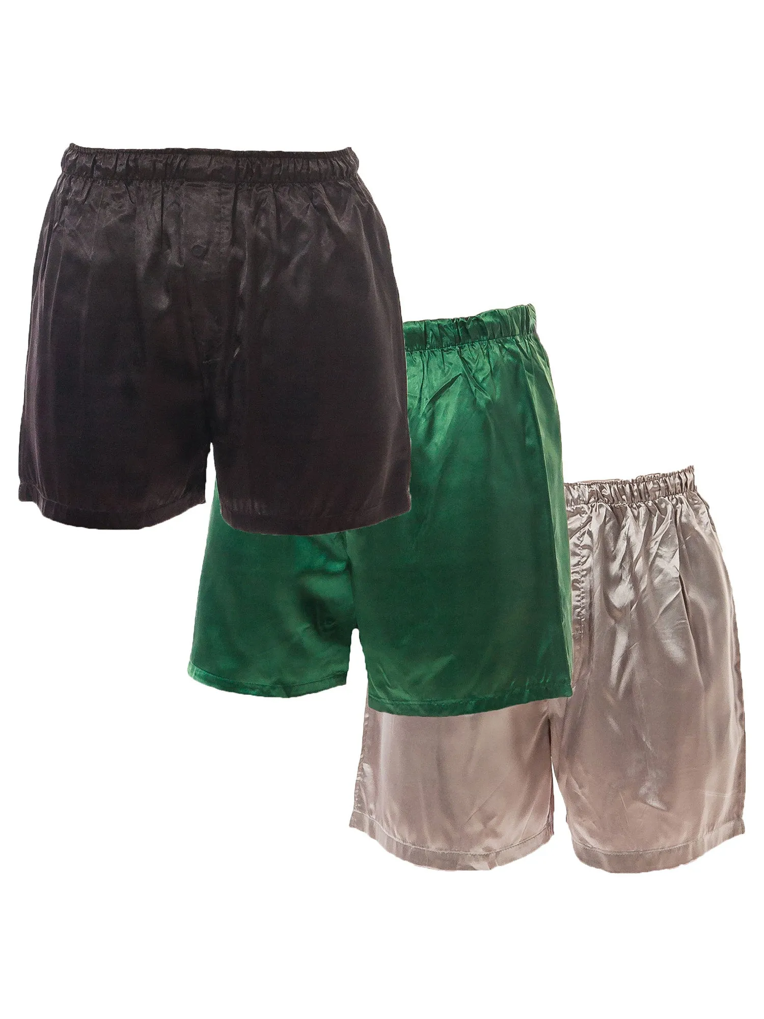 Men's Shorts / Boxers, Satin, 3-Piece Multicolor Combo Pack (MSC01-B)