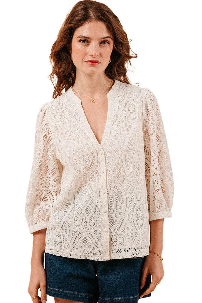 Misha Lace Blouse - Ecru