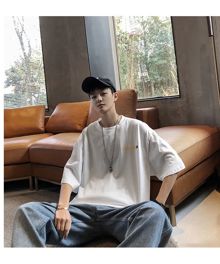 Mouse Short Sleeve T-Shirt Trendy ins All-Matching Summer Mid-Length Hip-Hop Loose T-Shirt