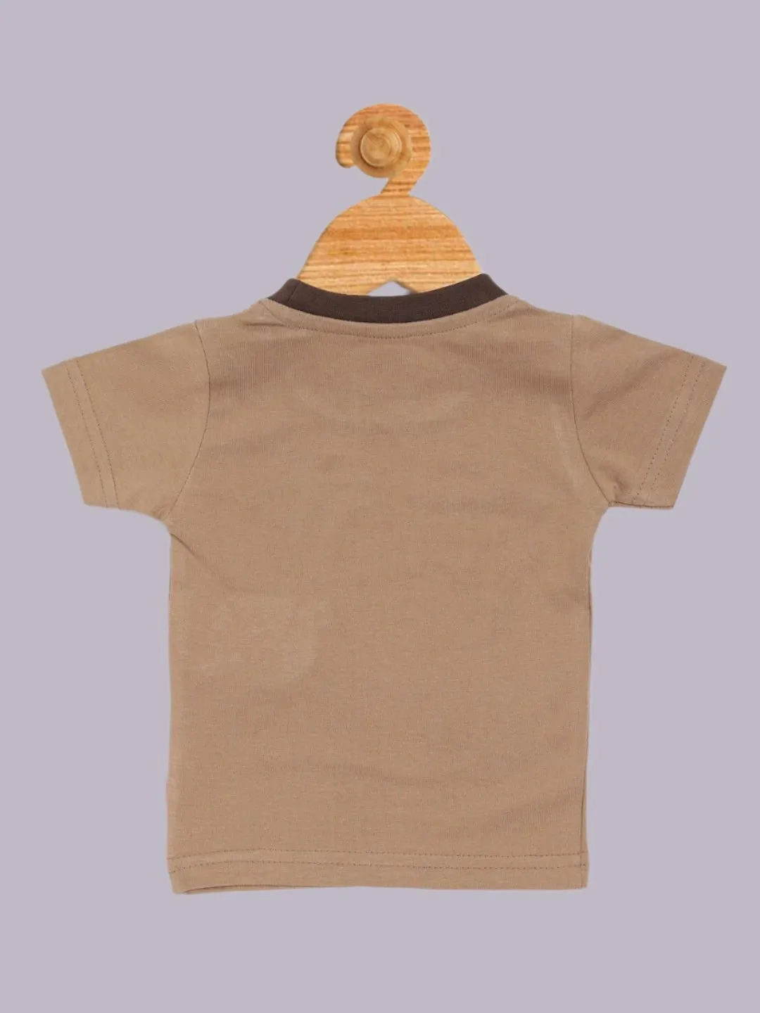 Olio Kids Boy’s Brown ‘Happy Dino’s Road’ T-Shirt and Denim Shorts Set