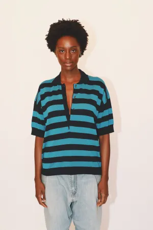 ORLANDO STRIPED POLO - NAVY