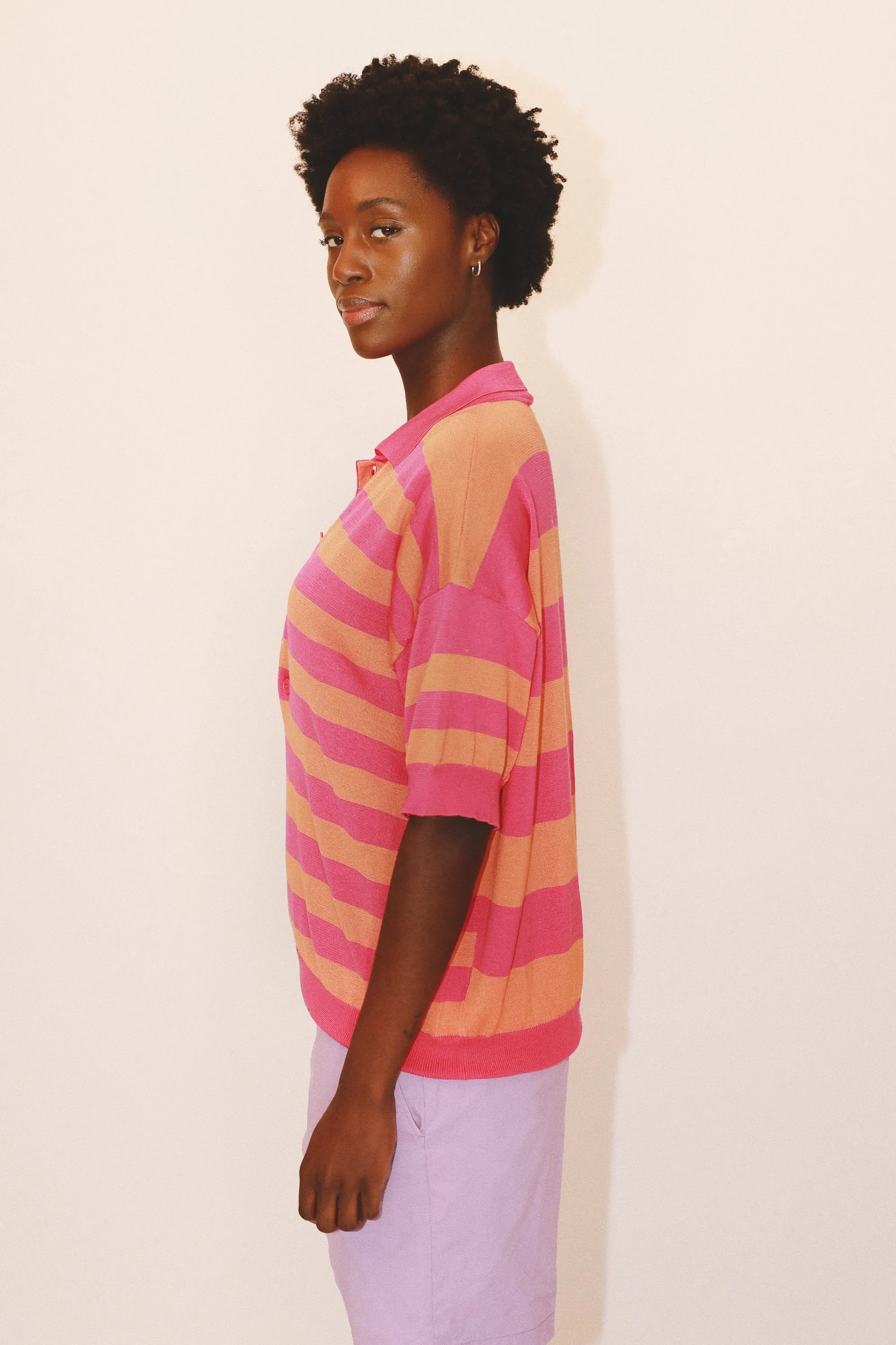 ORLANDO STRIPED POLO - PINK