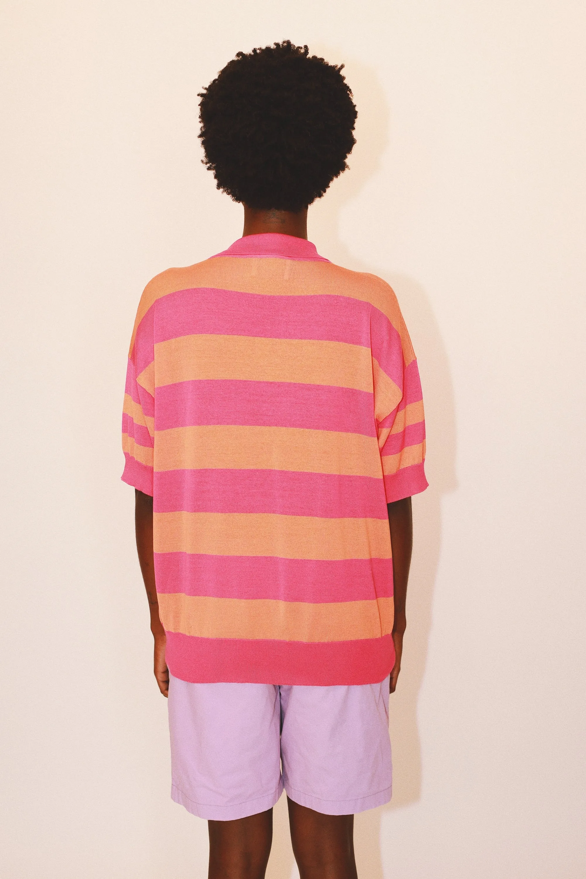 ORLANDO STRIPED POLO - PINK