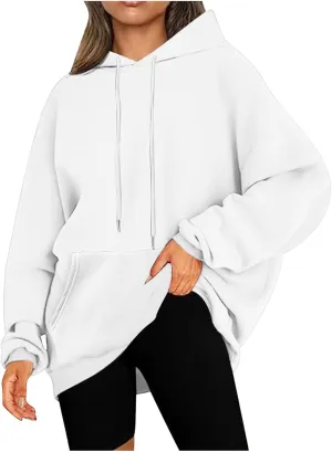 Oversized Hoodie For Women Trendy 2023 Fall Outfits Solid Long Sleeve Comfy Pullover Tops Dressy Casual Y2K Clothes