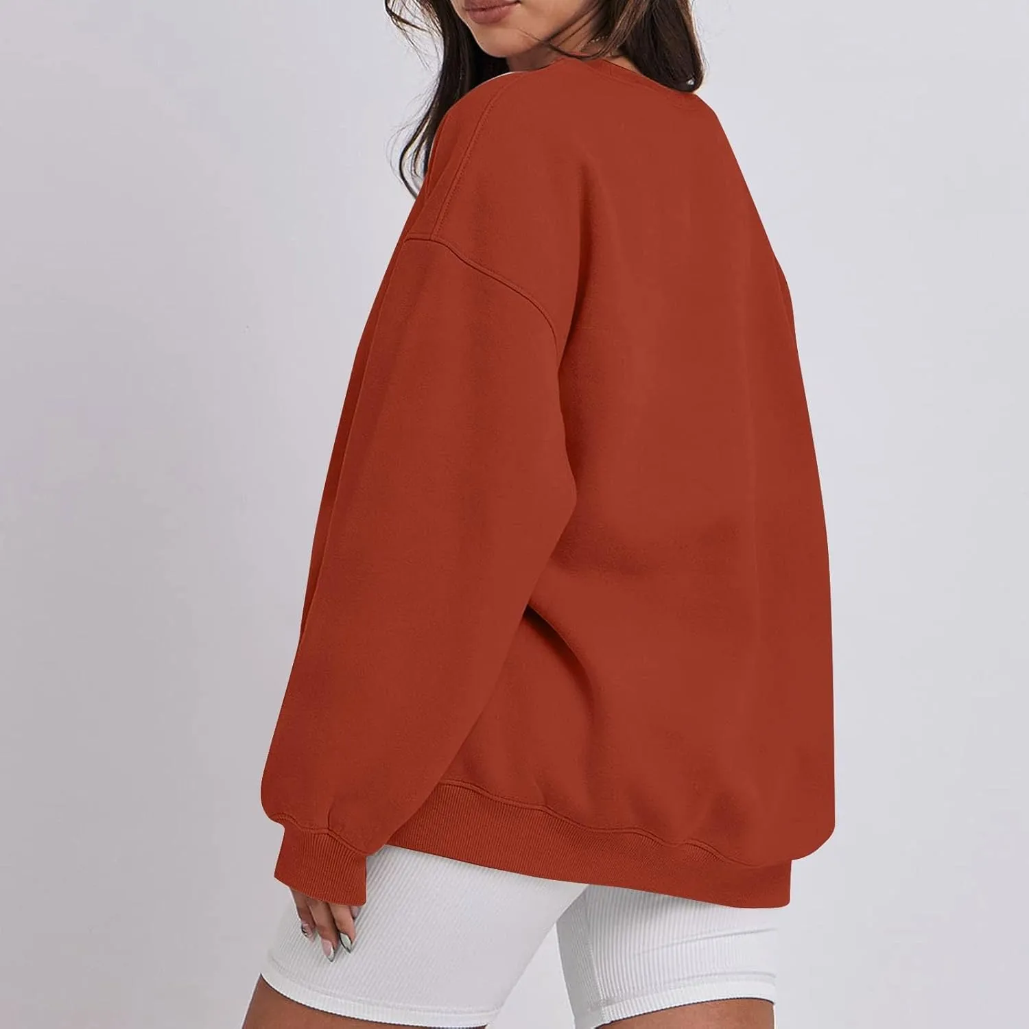 Oversized Sweatshirt for Women Fleece Long Sleeve Crewneck Sweatshirts Cute Casual Comfy Preppy Pullover Sweaters