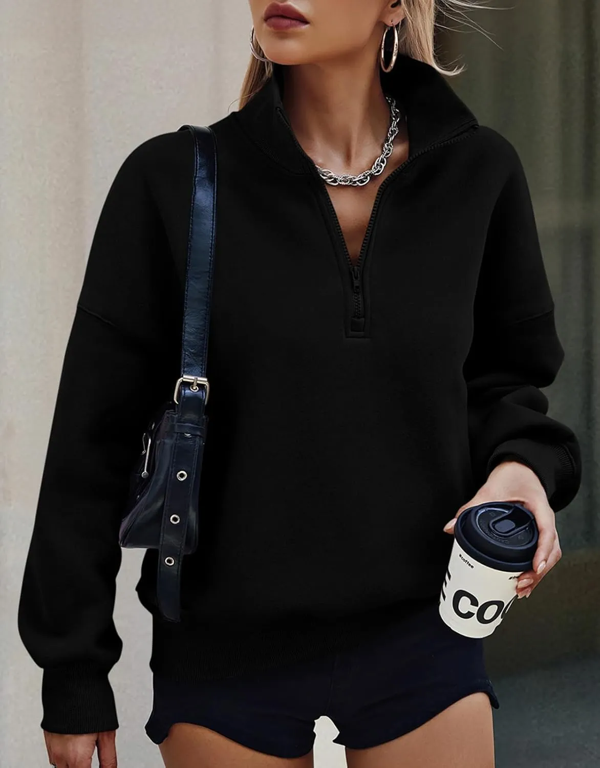 PRETTYGARDEN Womens Half Zip Sweatshirts Fleece Hoodies 2024 Trendy Long Sleeve Pullover Tops Fall Winter Outfits with Pocket