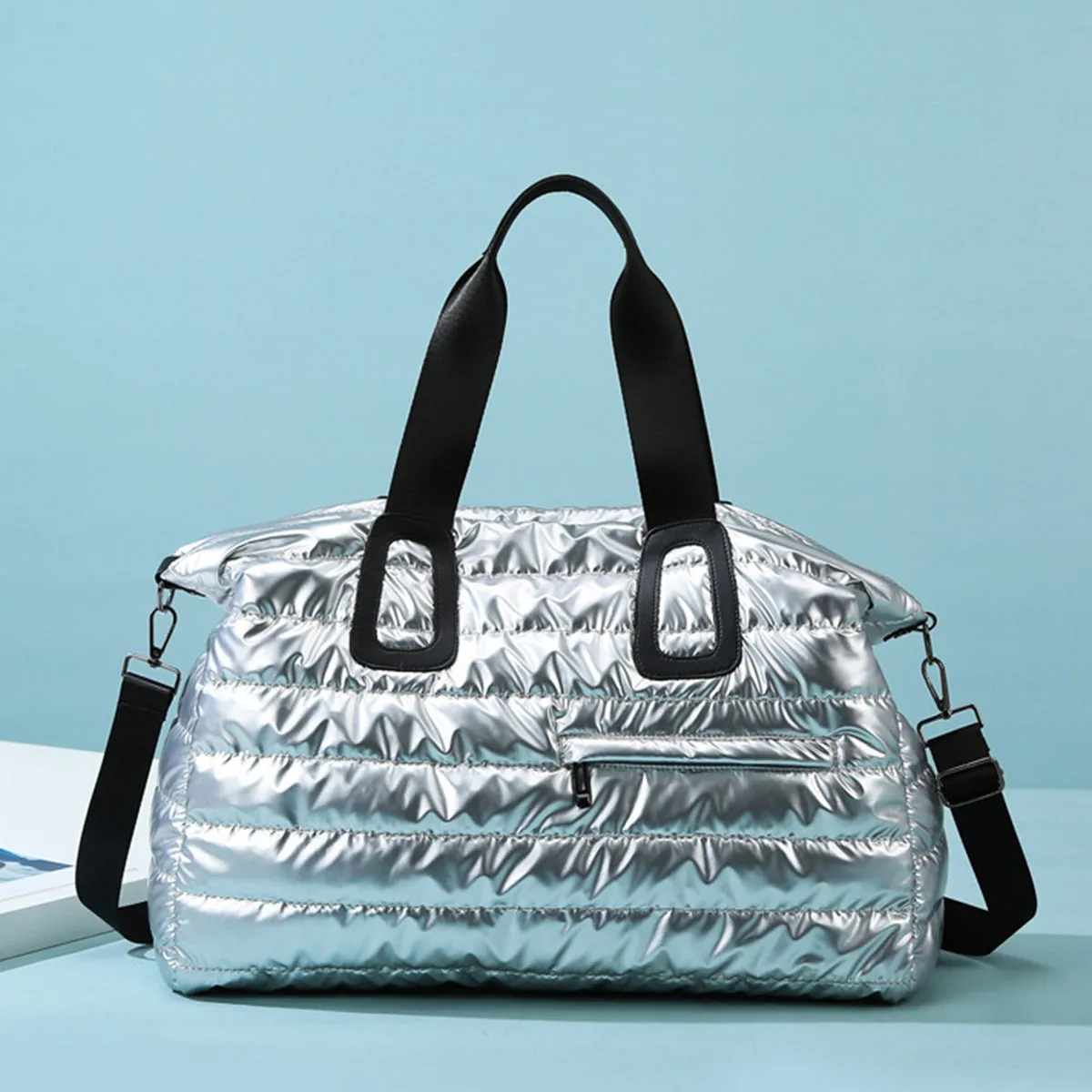 Quilted Nylon Oversize Travel Bag- 5 Color Options