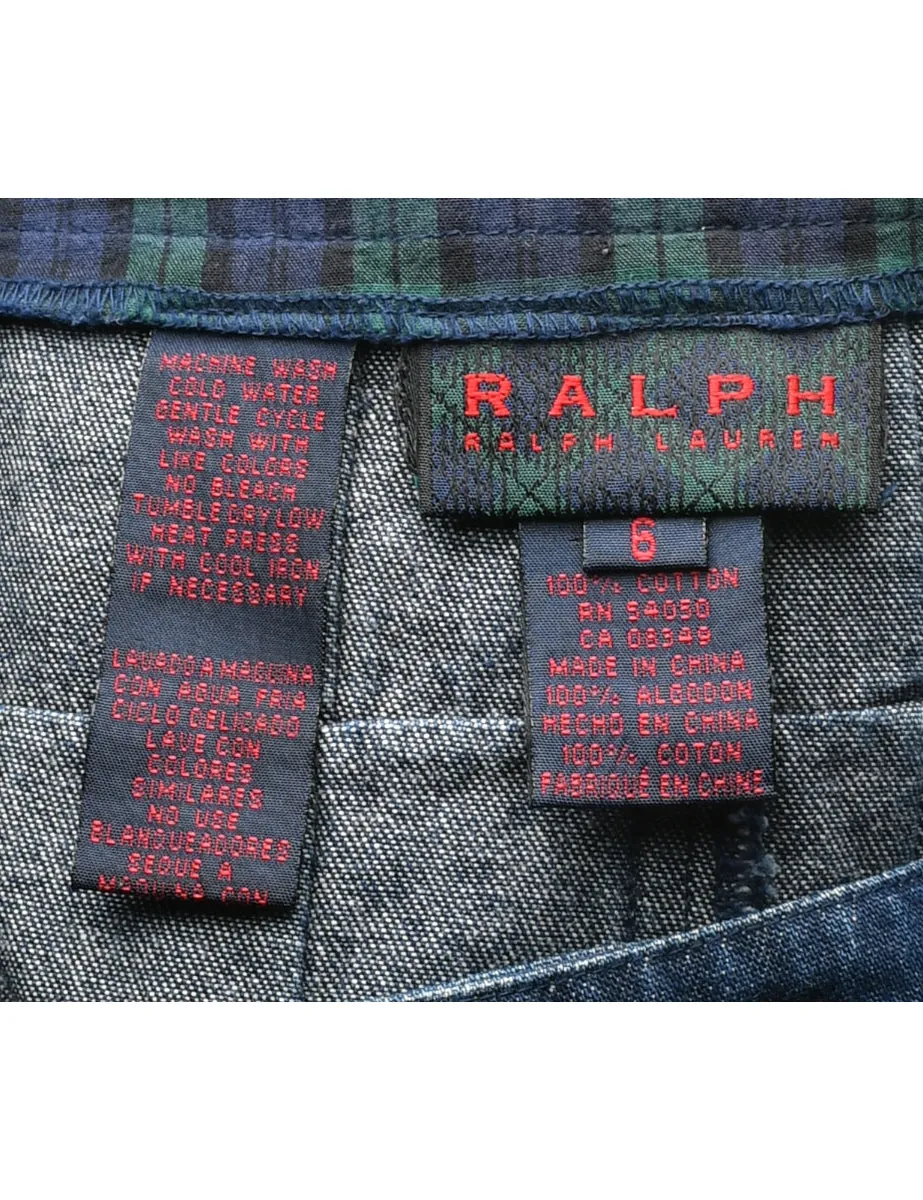 Ralph Lauren 1990s Dark Wash Denim Skirt - M