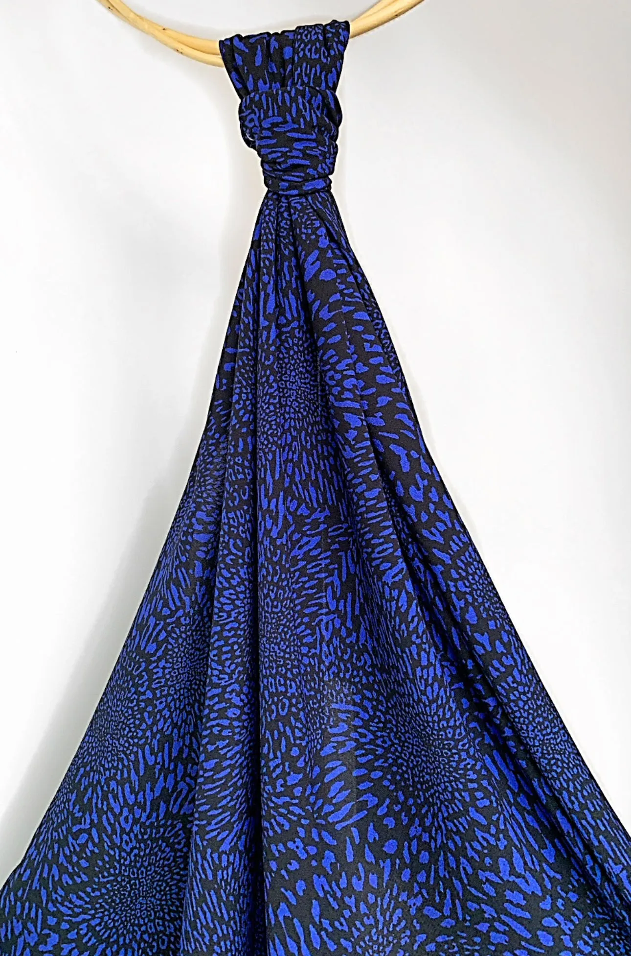 REMNANT 2.89 Metres - My Dress Made - Cobalt Animal Print Viscose Crepe Fabric