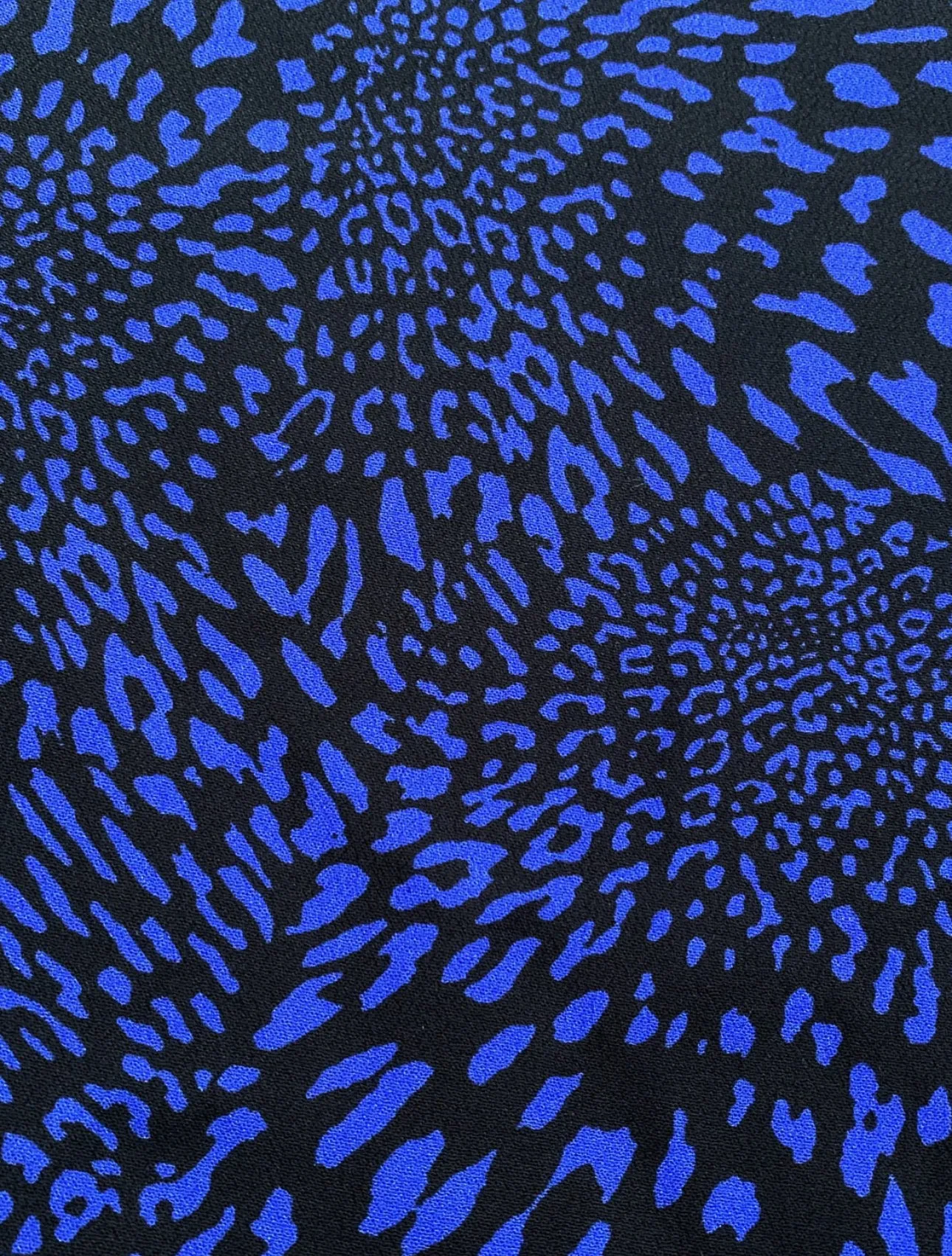 REMNANT 2.89 Metres - My Dress Made - Cobalt Animal Print Viscose Crepe Fabric