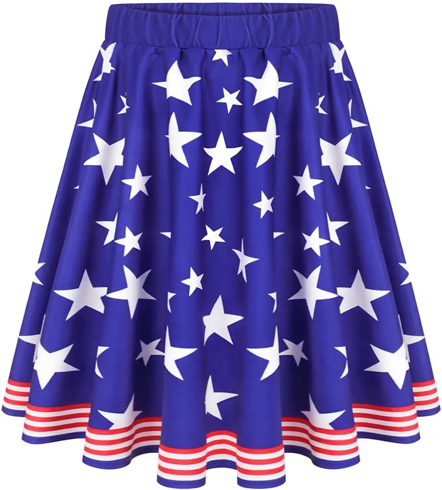 RITERA Plus Size Skirt for Women Elastic Mini Skirt A-Line with Side Hidden Zipper Casual Ladies Summer Skirt Stretchy XL-5XL