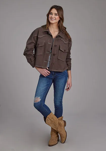Roper Women Cotton Fleece Crop Jacket