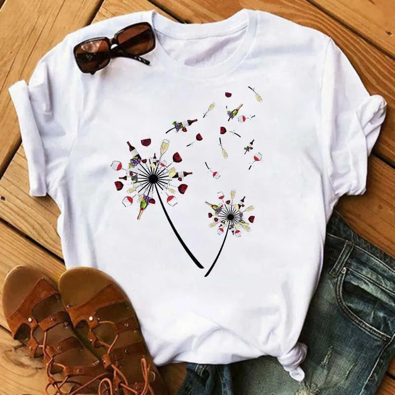 Round Neck Loose Fit Cropped T-shirt - GlamzLife