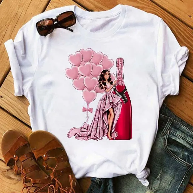 Round Neck Loose Fit Cropped T-shirt - GlamzLife