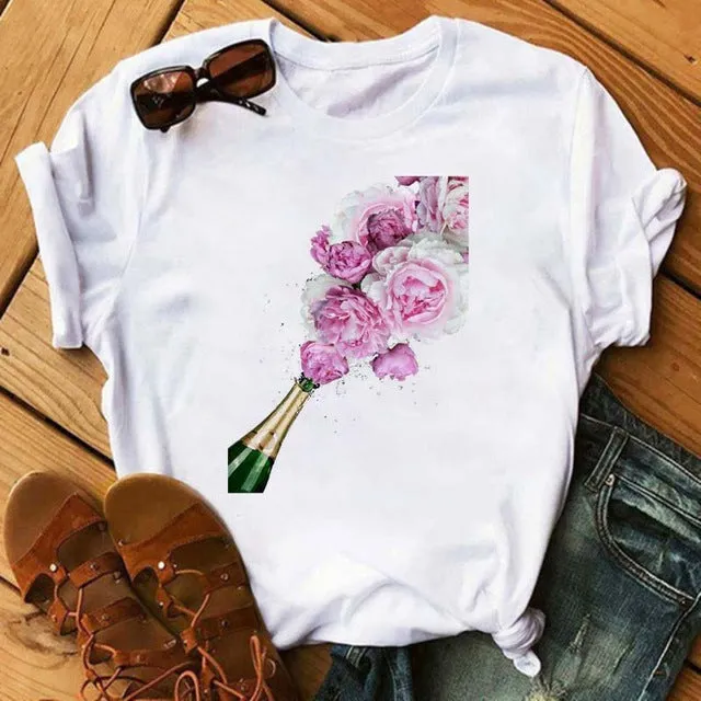 Round Neck Loose Fit Cropped T-shirt - GlamzLife