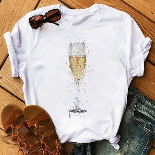 Round Neck Loose Fit Cropped T-shirt - GlamzLife