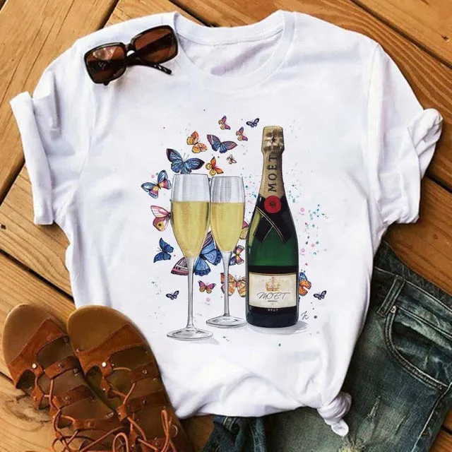 Round Neck Loose Fit Cropped T-shirt - GlamzLife