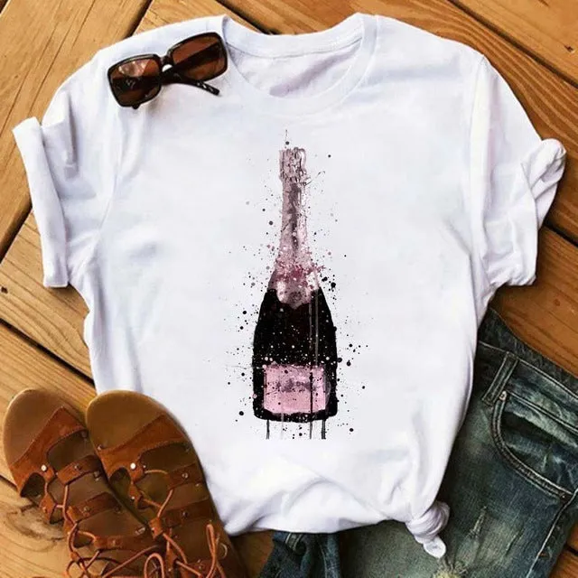 Round Neck Loose Fit Cropped T-shirt - GlamzLife
