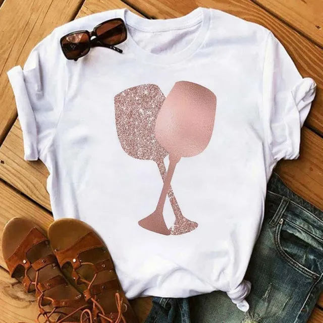 Round Neck Loose Fit Cropped T-shirt - GlamzLife