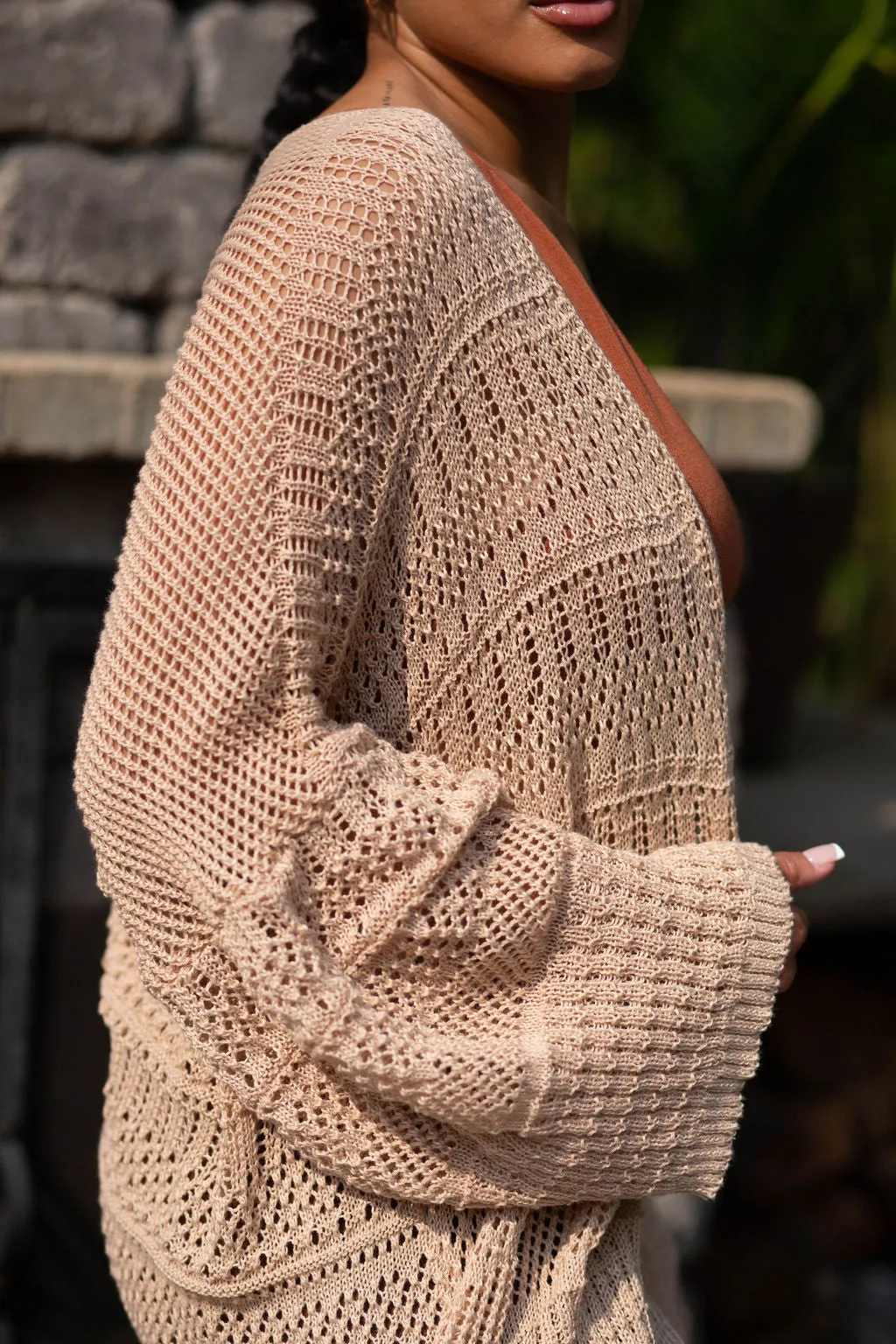 Sandy Crochet Knit Cardigan