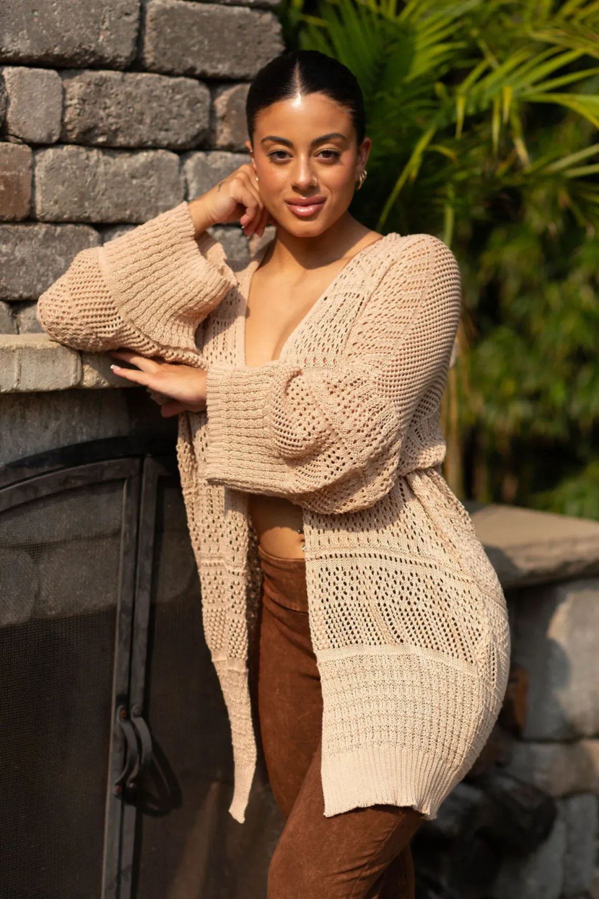 Sandy Crochet Knit Cardigan