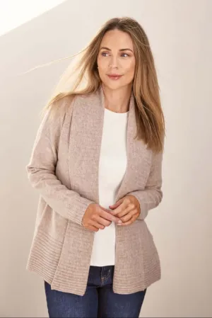 See Saw Luxe Merino Shawl Collar Cardi in Natural