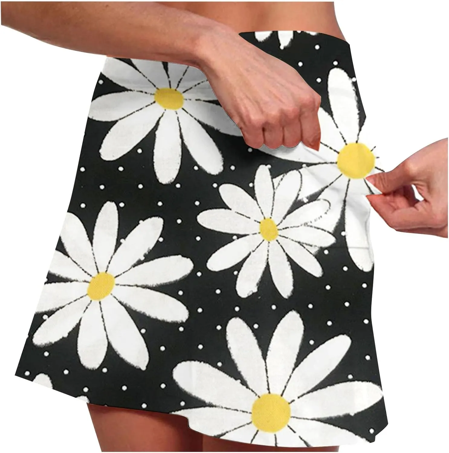 Skorts for Women 2 in 1 Casual Stretchy Summer Sports Shorts Lightweight Comfortable Breathable Skirts with Pockets