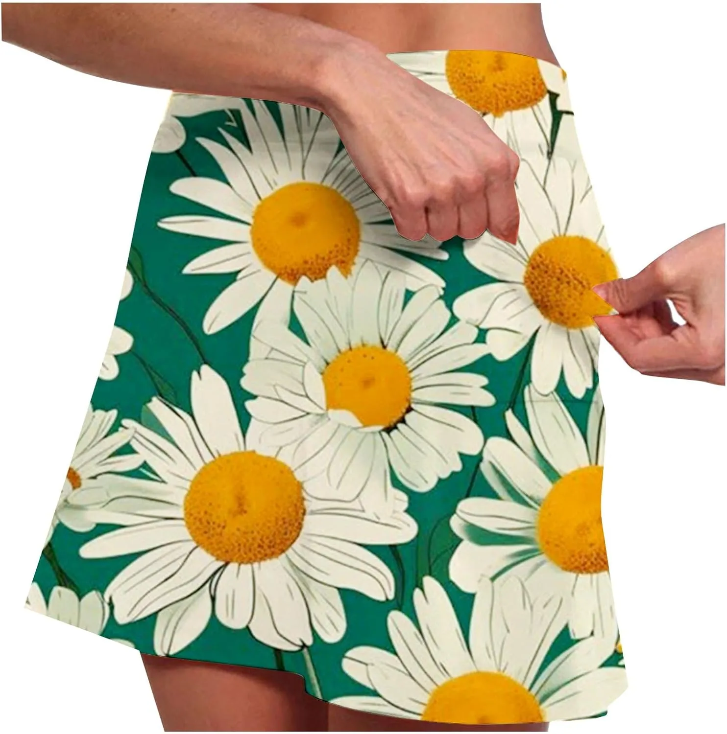 Skorts for Women 2 in 1 Casual Stretchy Summer Sports Shorts Lightweight Comfortable Breathable Skirts with Pockets