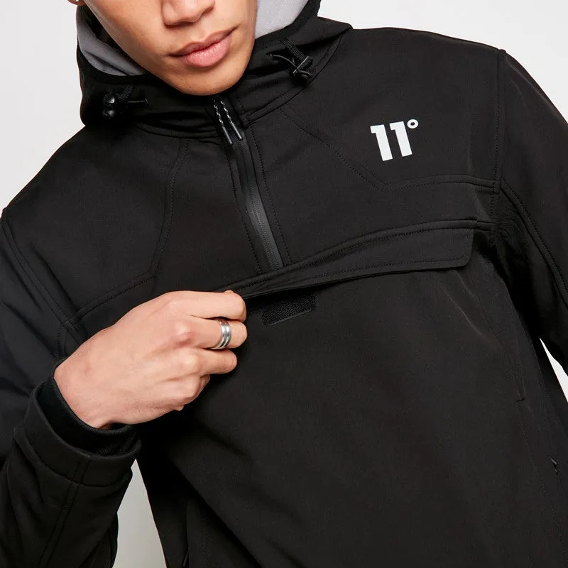 Soft Shell Over The Head Jacket - Black