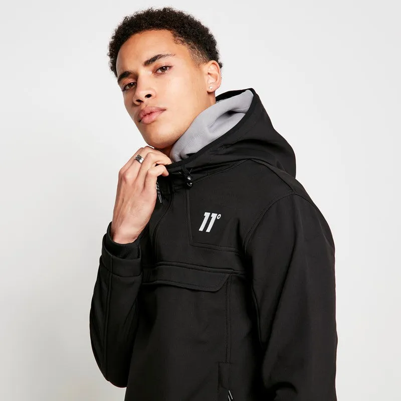 Soft Shell Over The Head Jacket - Black