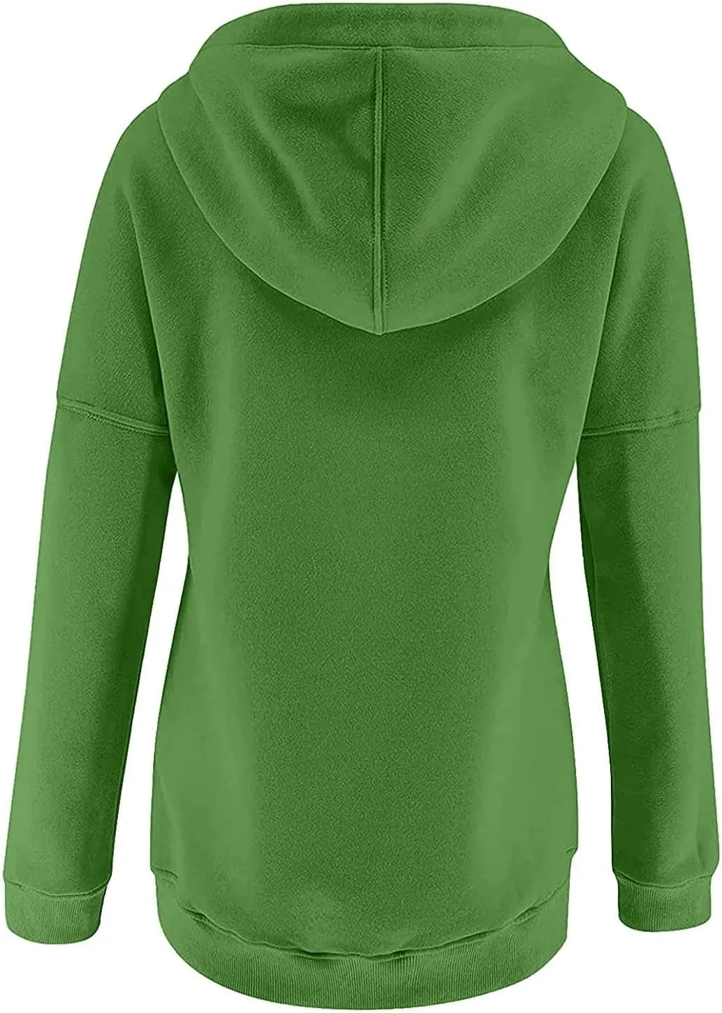 Stessotudo Womens Hoodies Casual Long Sleeve Solid Sweatshirts Buttons Drawstring Athletic Pullover Hooded Tops with Pocket