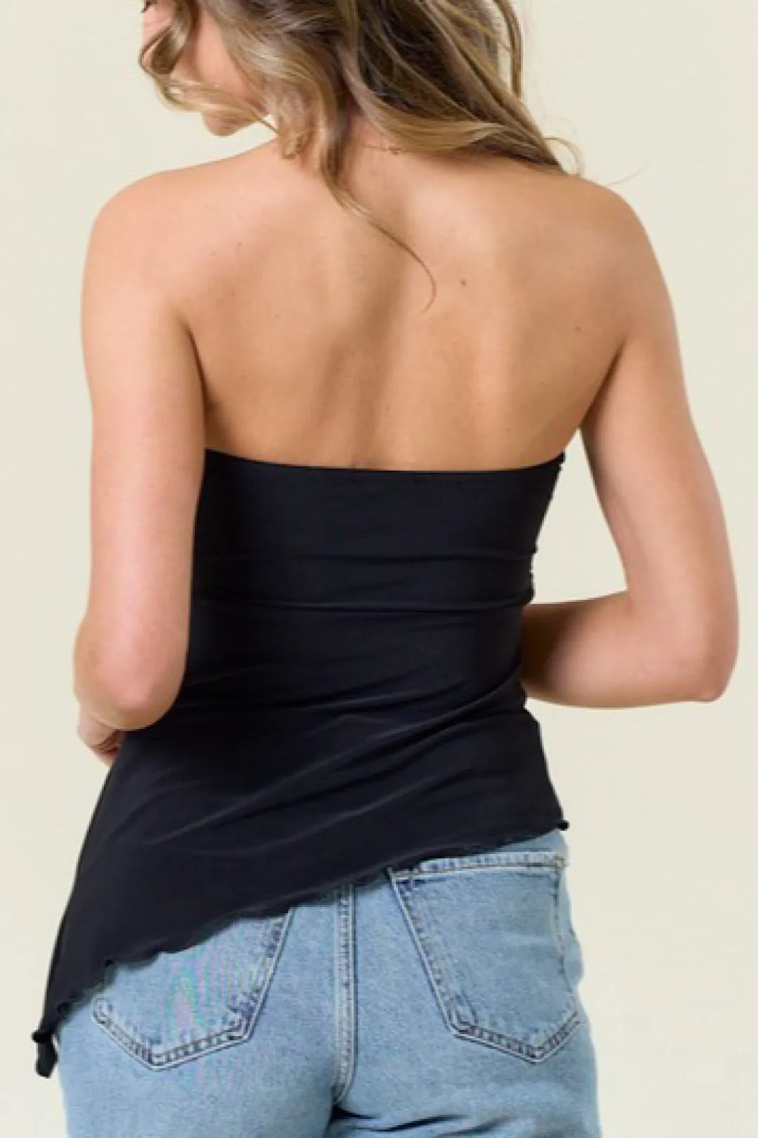 Strapless Asymmetrical Top
