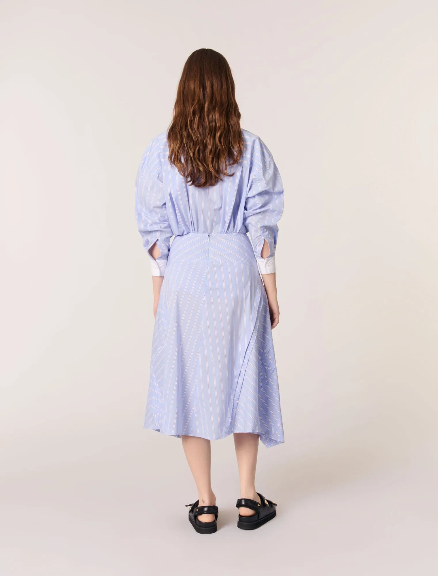 Striped cotton maxi skirt