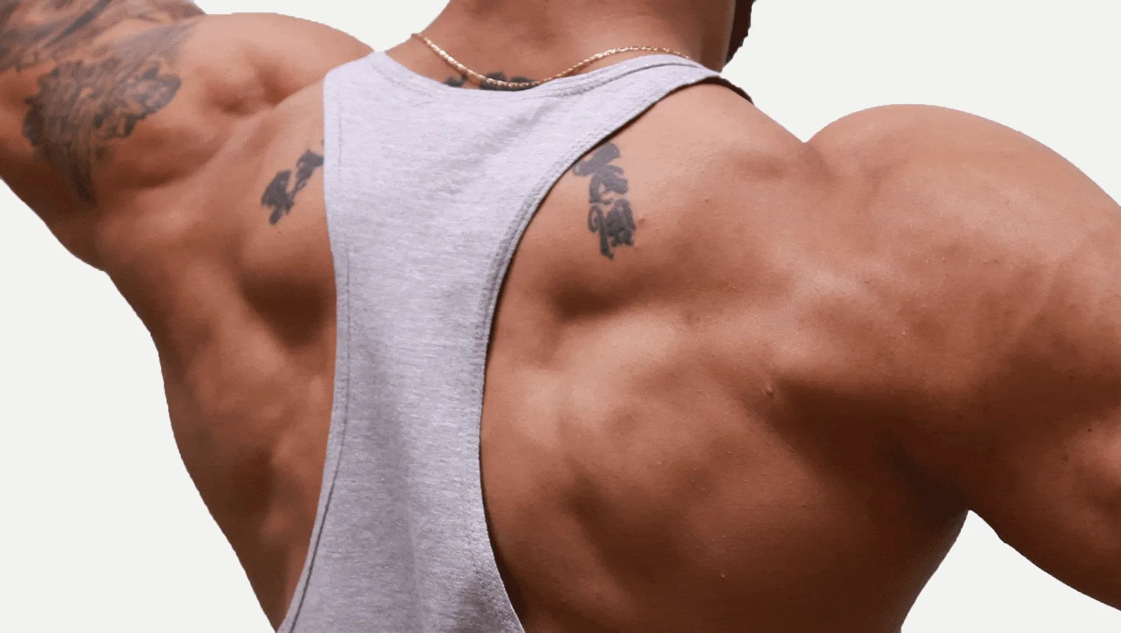 T-Back Tank - Blue on Grey