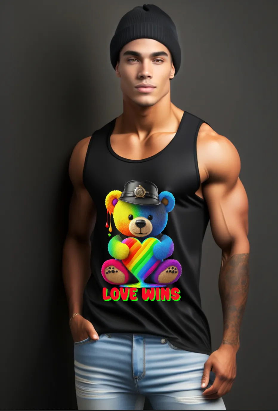 Teddy Rainbow Love Wins Tank Top | Grooveman Music