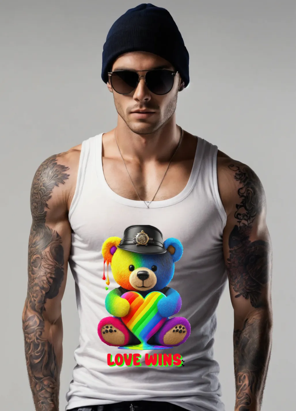 Teddy Rainbow Love Wins Tank Top | Grooveman Music