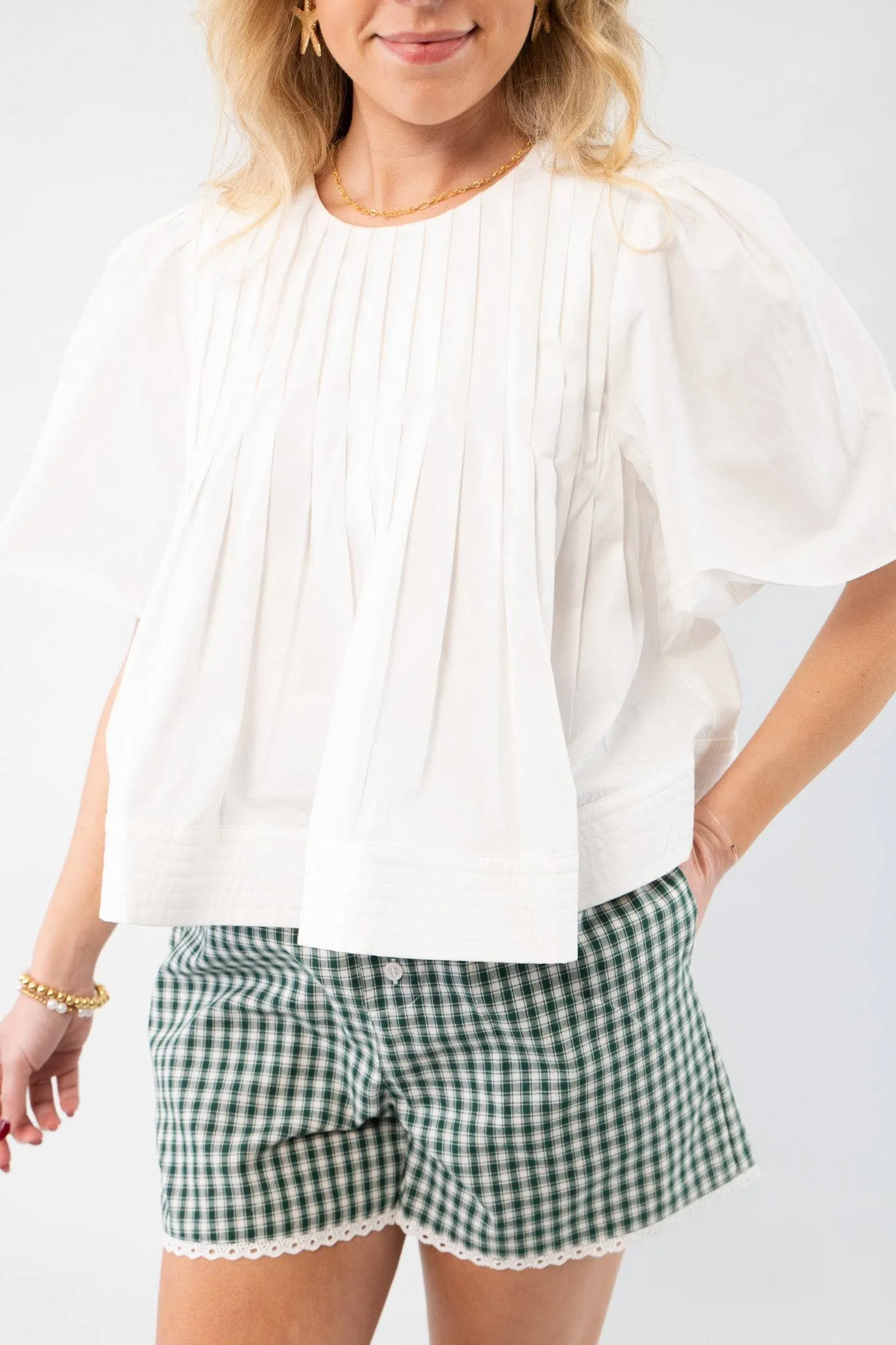 This Moment Ivory Pleated Blouse