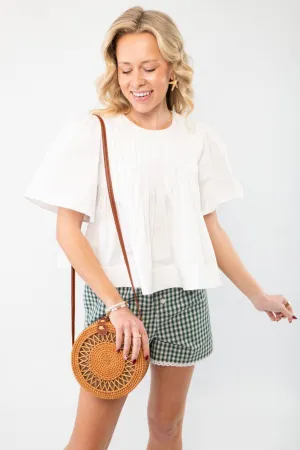 This Moment Ivory Pleated Blouse