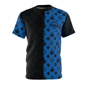 Trendy Blue & Black Cannabis leaf Pattern MTB Jersey