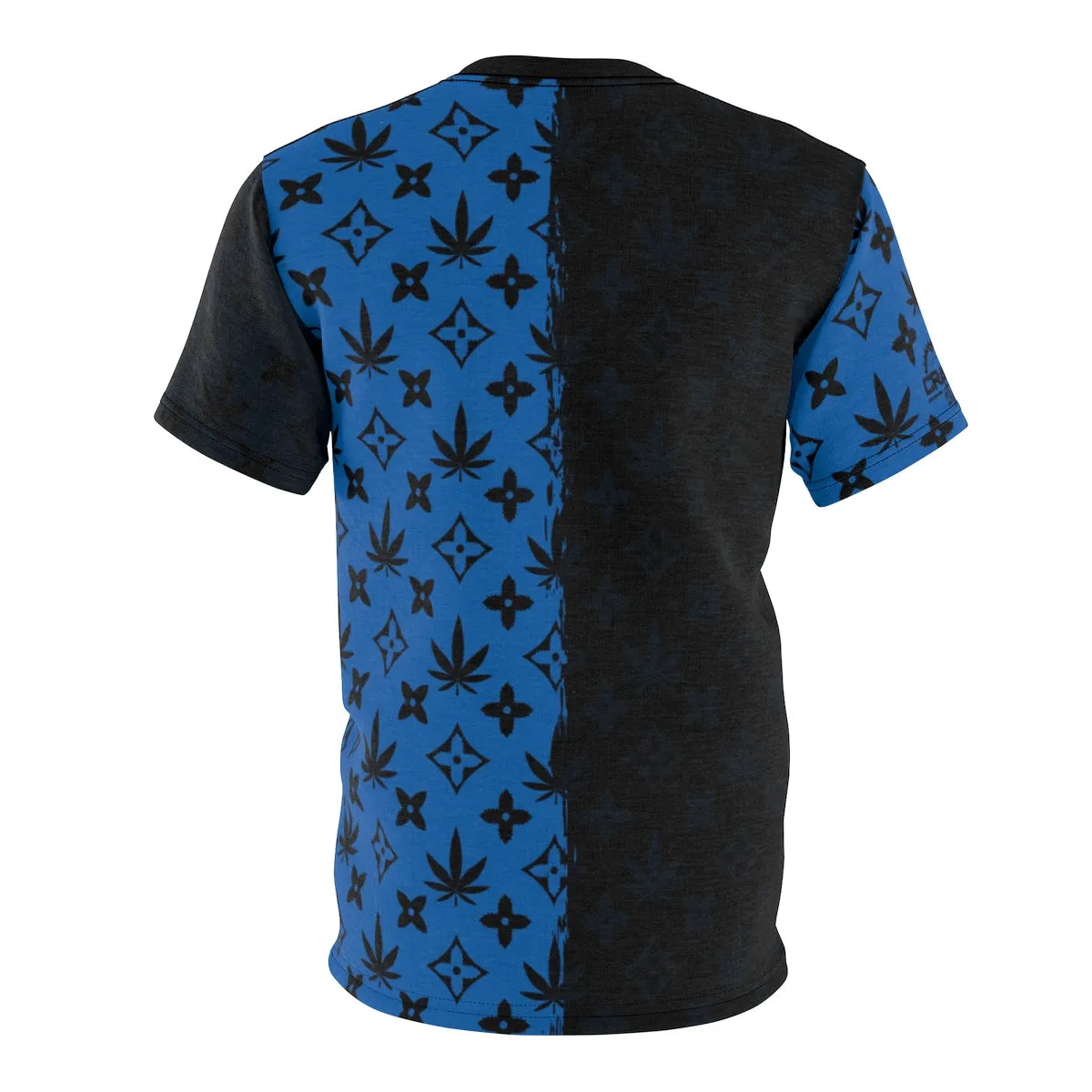 Trendy Blue & Black Cannabis leaf Pattern MTB Jersey