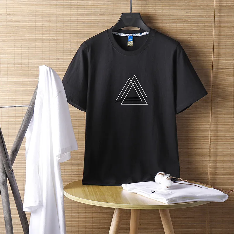 Trendy T-Shirt INS Loose Regular Round-Neck Summer Teens Pattern T-Shirt