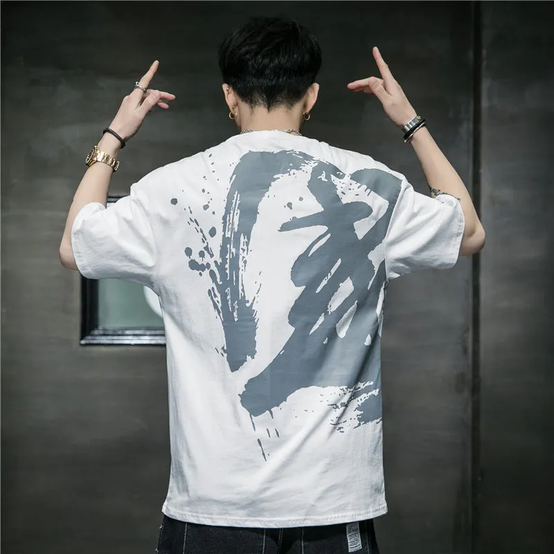 Trendy T-Shirt INS Loose Regular Round-Neck Summer Teens Pattern T-Shirt