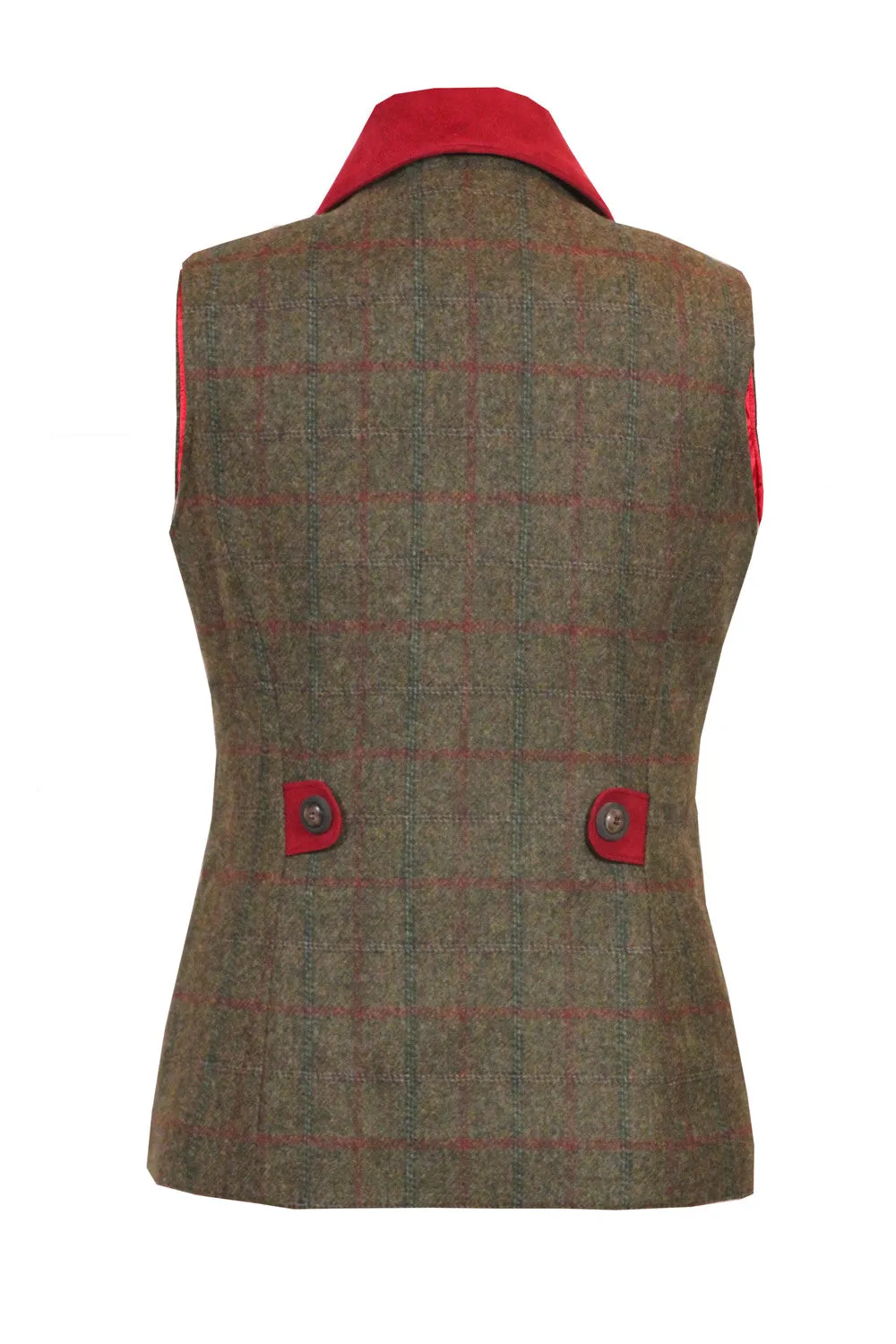 Tweed Waistcoat Green and Red