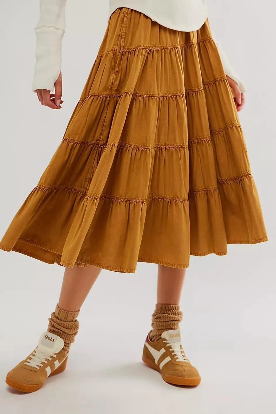 UAURORAO Women Casual Pleated Maxi Skirts High Elastic Waist Tiered Flowy Long Skirts Summer Beach Swing Midi Skirts